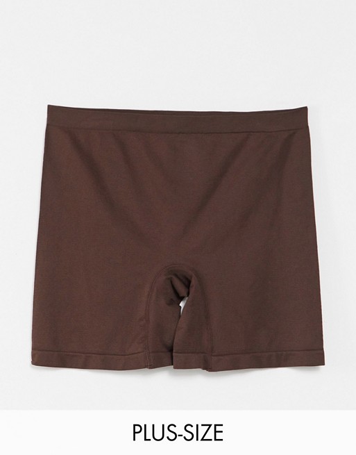 Simply Be comfort shorts in deep brown