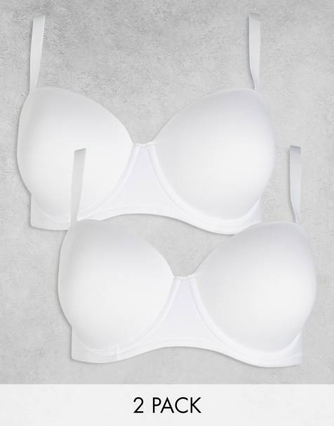 Simply Be - Confezione da 2 reggiseni multiposizione bianchi - view 1