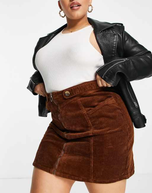 cord mini skirt plus size