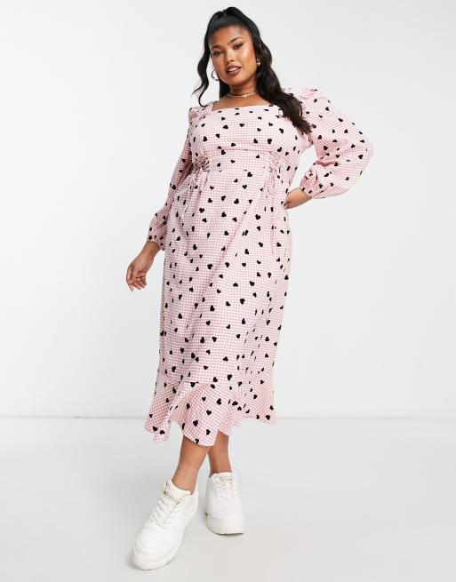 pink heart print dress Buy Pink Heart Print Mini Long Sleeve A-Line Seam Detail Dress from Next USA