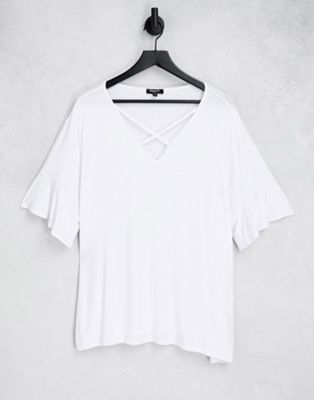Simply Be criss cross top in white - ASOS Price Checker
