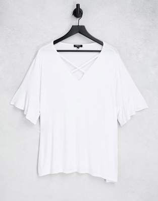 Simply Be criss cross top in white