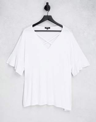 Simply Be Criss Cross Top In White