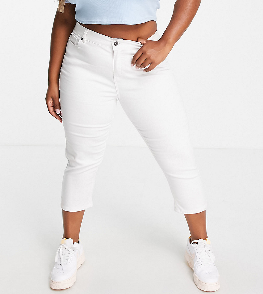Simply Be crop jeans in white