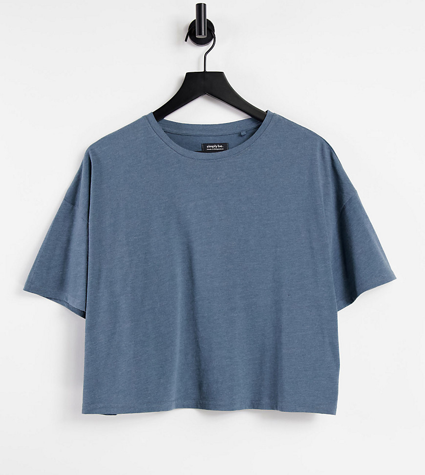 Simply Be cropped boxy t-shirt in slate gray-Grey