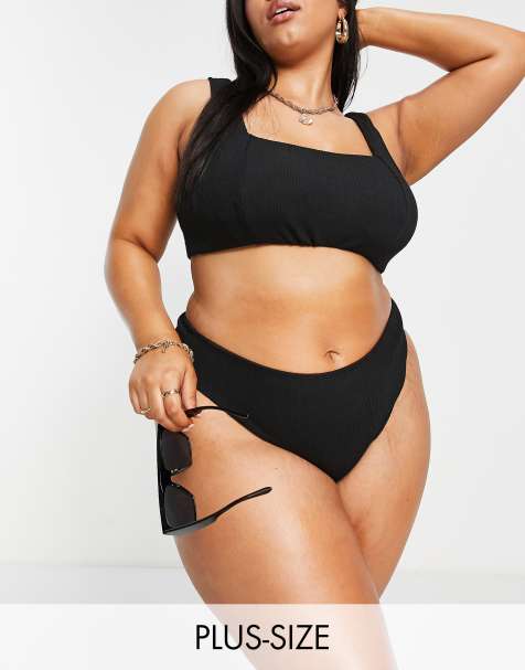 Simply Be – Czarne marszczone bikini - view 1