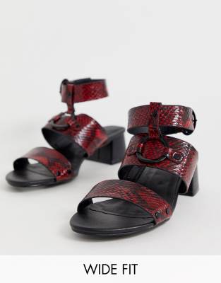 red block heel sandals wide fit