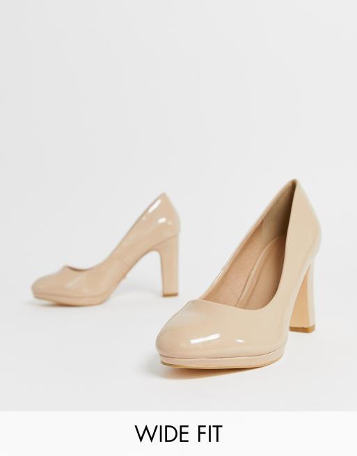 Wide nude cheap shoes