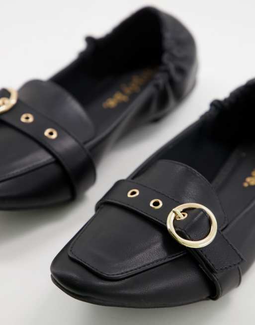 Simply Be Extra Wide Fit Astrid ballet flats in black, 3 of 4