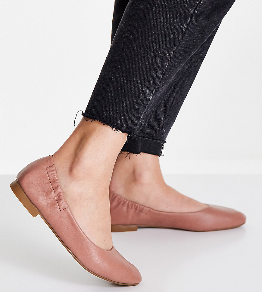 Simply Be Wide Fit Simply Be Extra Wide Fit Ceto Ballet Flats In Dusty Pink