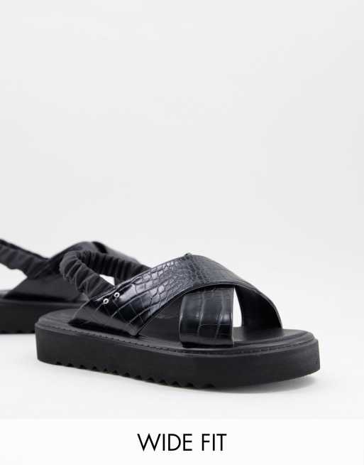 extra wide fit flat sandals