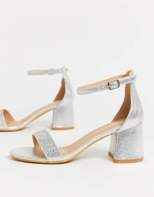 block heel diamante shoes