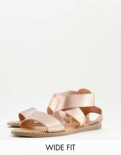 extra wide flat sandals