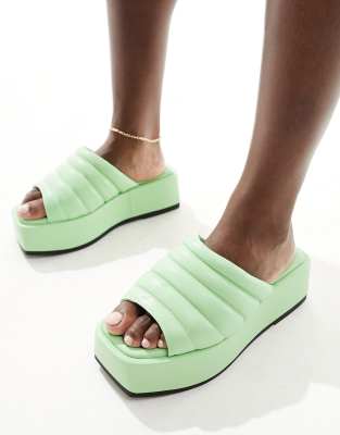 Simply Be Wide Fit Simply Be Extra Wide Fit Flatform Sandals In Green