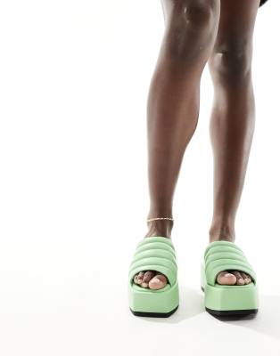 Simply Be Wide Fit Simply Be Extra Wide Fit Flatform Sandals In Green