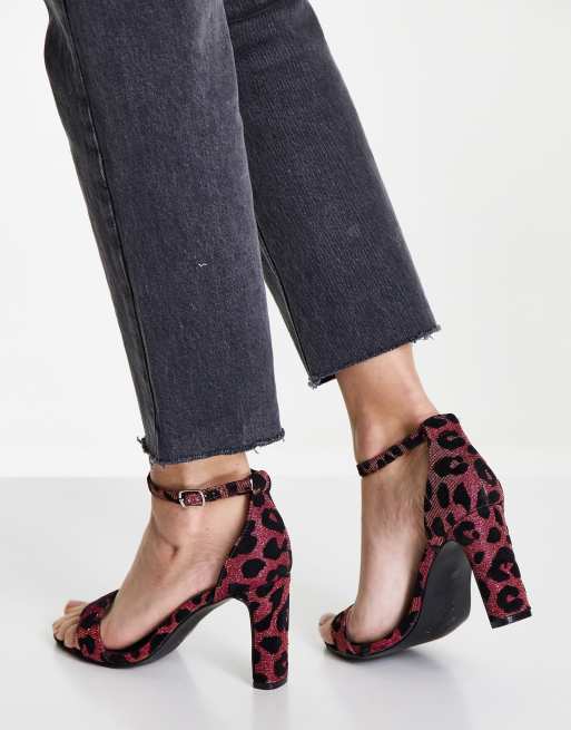 Simply Be Extra Wide Fit - Flo - Sandali a pianta larga con tacco leopardati, 2 di 4