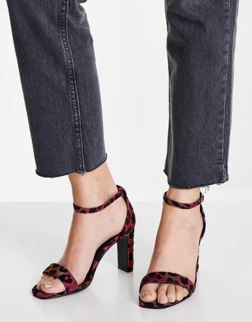 Simply Be Extra Wide Fit - Flo - Sandali a pianta larga con tacco leopardati, 4 di 4