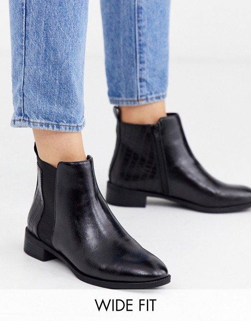 Simply Be extra wide fit Imogen Chelsea boot in black