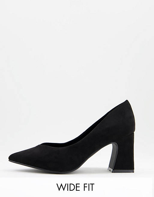 Simply Be Extra Wide Fit isla pointed heeled shoes in black
