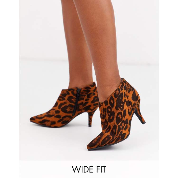 Kitten heel leopard store print ankle boots