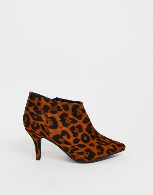 Leopard print clearance kitten heel booties