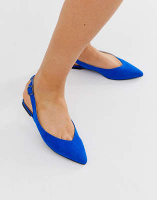 electric blue flat shoes