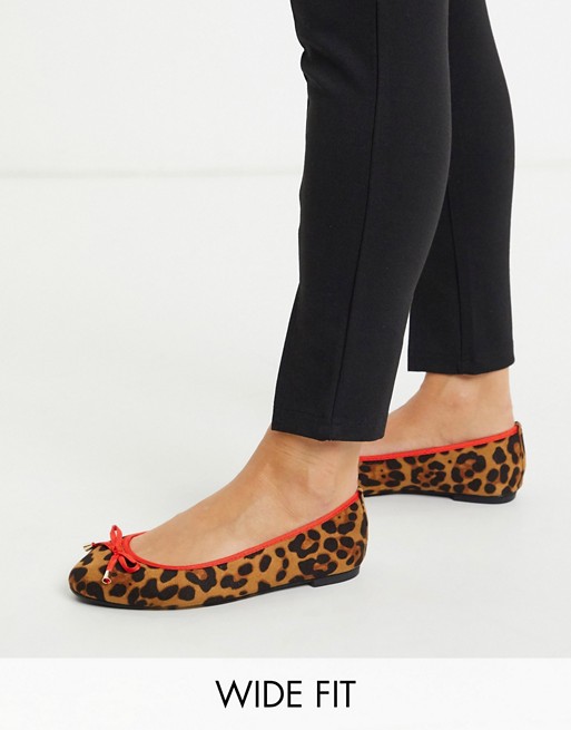 Simply Be Extra Wide Fit leopard print ballet pump