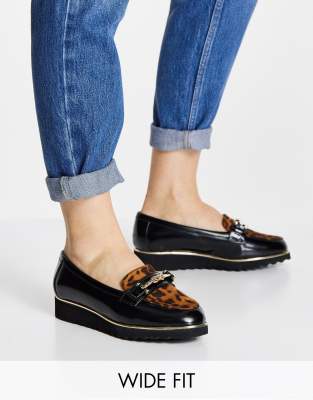 calf hair leopard loafers