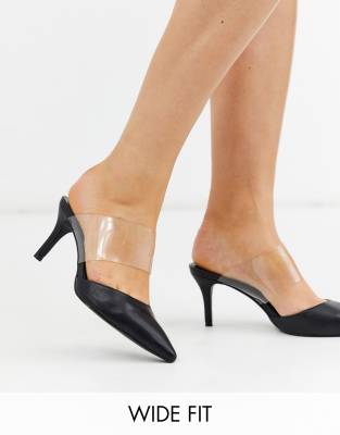 extra wide kitten heel shoes