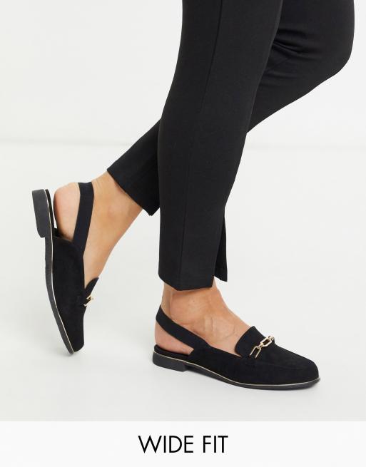 Simply Be extra wide fit - Mocassini neri con elastico
