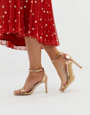 extra wide fit gold heels