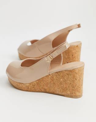 wide fit peep toe wedges