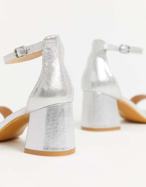 Simply Be extra wide fit - Sandali con strass e tacco largo argento, 4 di 4