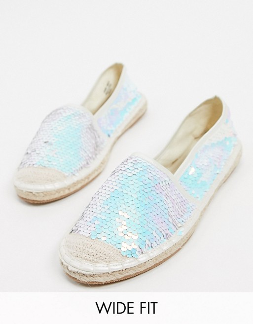 Simply Be extra wide fit sequin espadrille