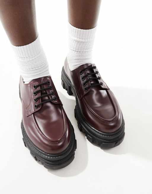 Burgundy wide cheap fit shoes