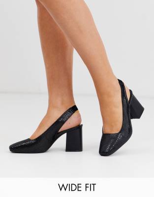 extra wide block heel shoes