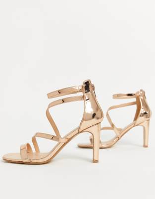 extra wide fit gold heels