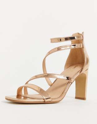 extra wide fit gold heels