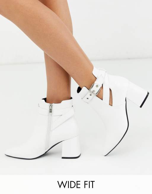 Wide fit white deals ankle boots