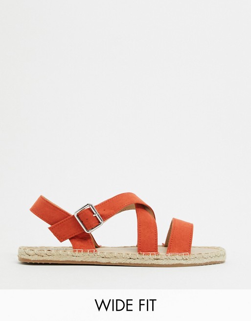 Simply Be extra wide fit strappy sandals in terracotta