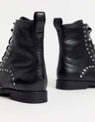 leather studded biker boots