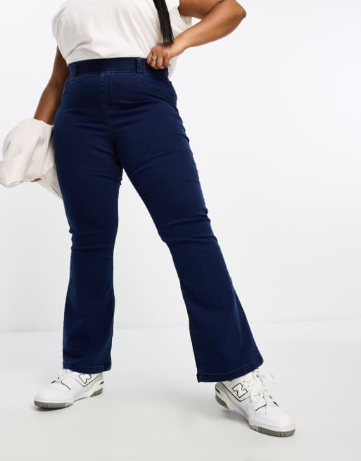 Simply Be extreme flare jeans in mid blue