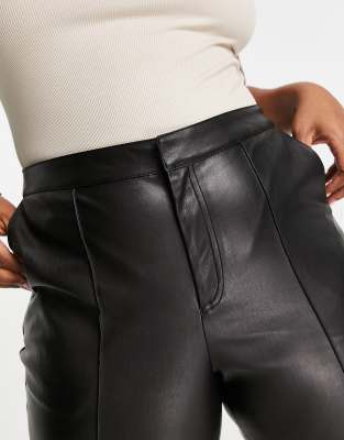 Simply be leather hot sale look trousers