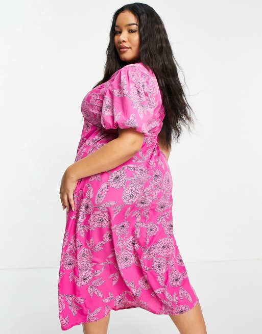 Floral fit and flare midi dress sale