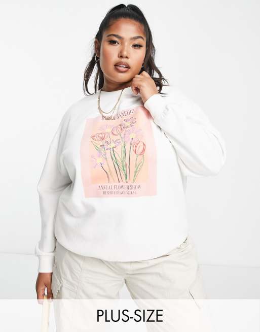 Plus size best sale slogan sweatshirt