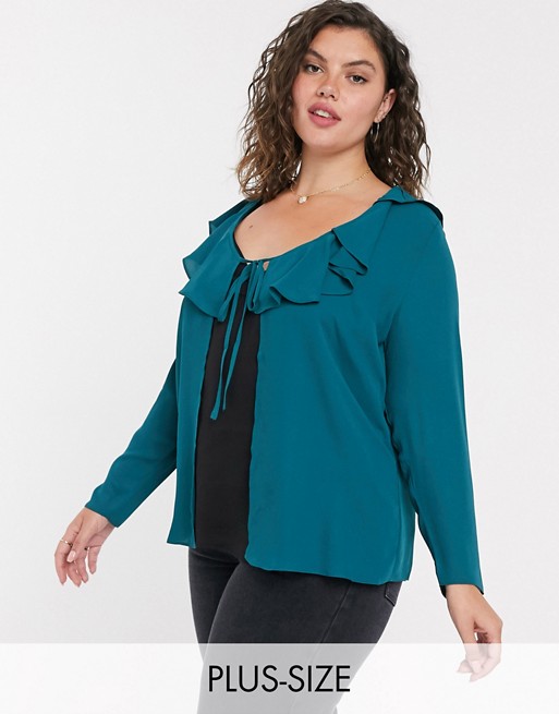 Simply Be frill top in teal