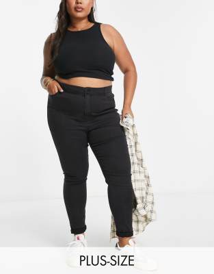 Simply Be Simply be high waist skinny jeans in black