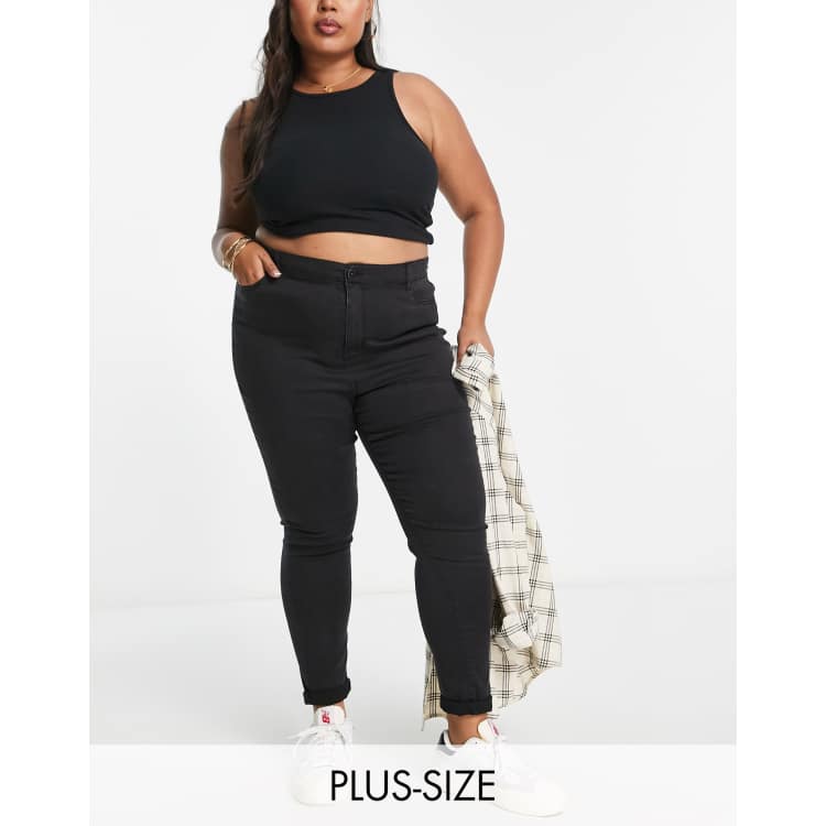 plus size black skinny jeans