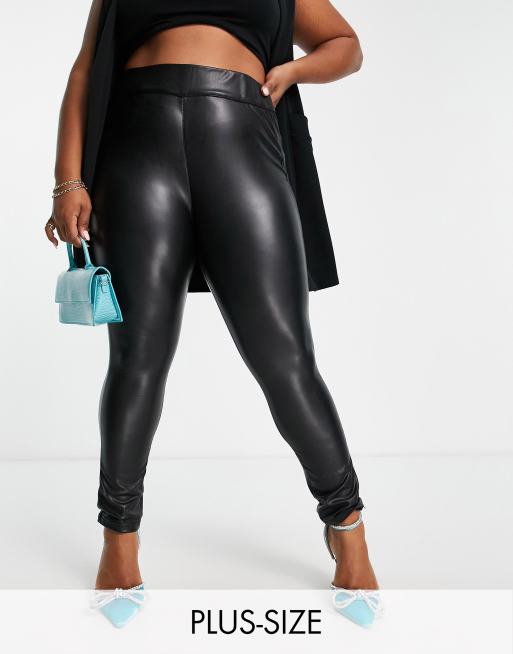 NEW Zella High Waist Faux Leather Hybrid Leggings - Black - Medium