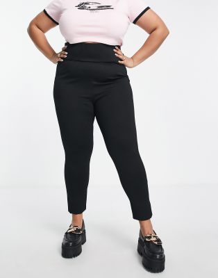 plus size skinny black trousers